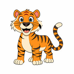 Cartoon tiger smile and happy vector image
