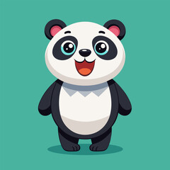 Cartoon panda smile and happy vector image
