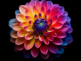 Colorful dahlia flower variations crafted by AI