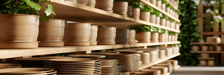 A variety of empty decorative ceramic flower pots in different sizes and shapes.