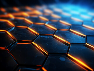 Obraz premium Futuristic hexagon design takes center stage in abstract 3D rendering
