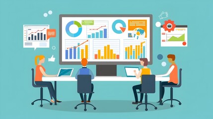 Business People Collaborating in a Digital Marketing Agency