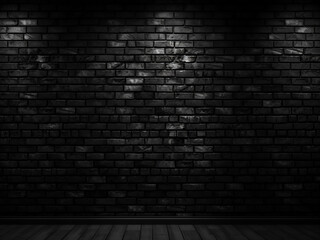 Black brick wall texture is depicted in an abstract 3D rendering