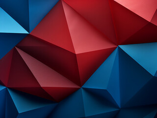 Blue-to-red paper poly background serves for web and business card design