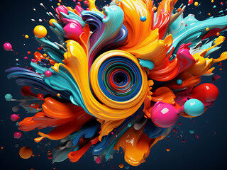 Fototapeta na wymiar Vibrant illustration embodies an abstract and colorful concept