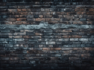 Interior design is enhanced by a dark brick wall texture