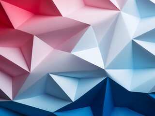 Pastel pink and blue hues blend seamlessly in geometric shapes
