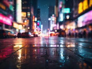 Obraz premium Urban night lights blur in abstract cityscape