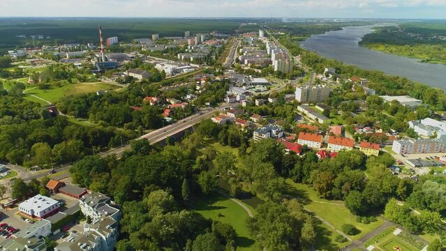 Beautiful Landscape Wloclawek Piekny Krajobraz River Cistula Wisla Aerial Poland
