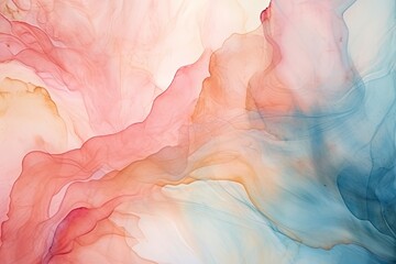 An artistic display of alcohol ink blending in pastel hues, creating a dreamy abstract pattern.