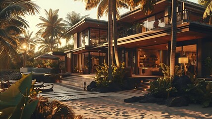 Coastal Haven: A Contemporary Beachfront Hotel with Modern Architecture, Offering Luxury and Relaxation Amidst Coastal Beauty