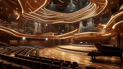 Echoes Pavilion: A Contemporary Concert Hall with Striking Architecture, Harmonizing Acoustics and Aesthetics for Unforgettable Performances