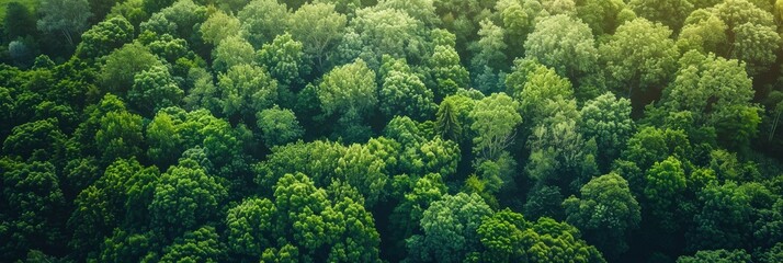 Beautiful summer landscape with a green forest and meadow from above in an aerial view. Green trees in the field, Banner Image For Website, Background
