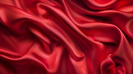 Obraz premium Scarlet Silk Waves: Smooth Draped Fabric