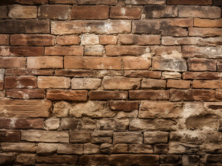 Obraz premium Sandstone wall provides a rustic background, reminiscent of old brick walls