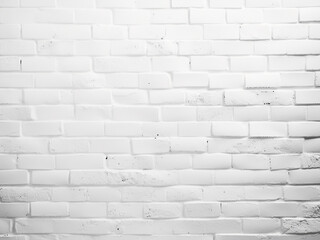 White background displays the beauty of a painted brick wall