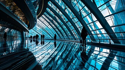 Obraz premium Visionary Gallery: A Contemporary Museum of Modern Art Characterized by Cutting-Edge Exhibits, Innovation, and Cultural Diversity