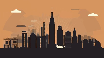 vector silhouette skyline illustration