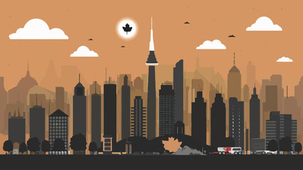 Fototapeta na wymiar vector silhouette skyline illustration
