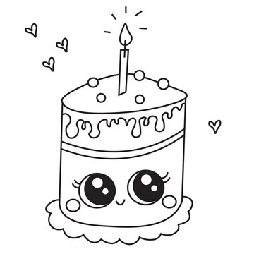 recommend clip art: cake. Kids line art drawing