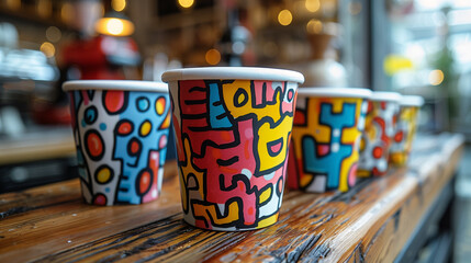 Revitalize your coffee experience with a cup that embodies the raw energy of street art, showcasing...