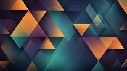 Fototapeta premium Modern geometric tech abstract background with vibrant and colorful triangles, digital pattern, and futuristic design, perfect for fabric, wallpaper, web, and contemporary decoration