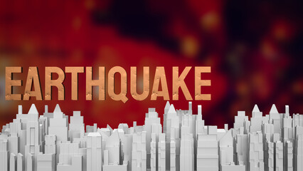 The earthquake is a natural event characterized 3d rendering. - obrazy, fototapety, plakaty