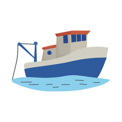 Fishing boat icon clipart avatar logotype isolated vector illustration