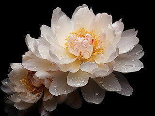 Elegant blossoms stand out against a black background, exuding beauty