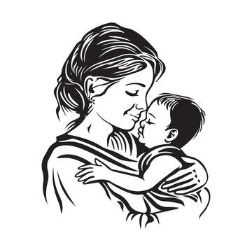 Loving mother son Image Vectors and Illustrations 