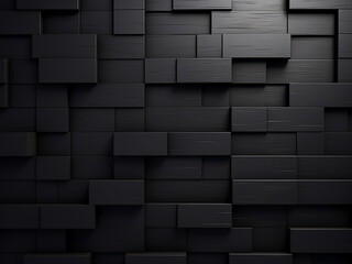 High-resolution image depicts a black tile wall background in 3D render