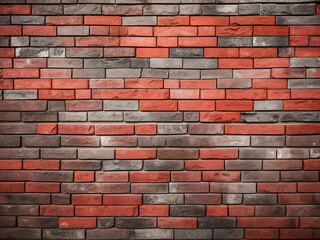 Modern design features a decorative, uneven pattern of red bricks