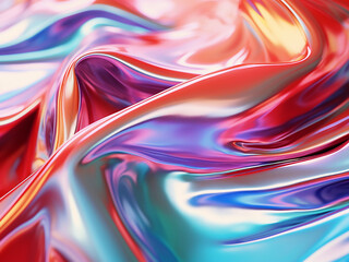 Vibrant abstract background with colorful hues on shiny metal surface