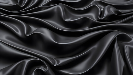 Obraz premium abstract 3d render black silk background