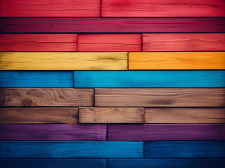 Abstract backdrop showcases a vibrant wooden wall in various colors
