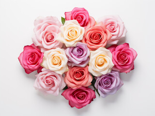 Roses arranged elegantly against a white backdrop
