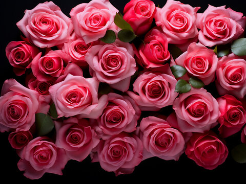 Pristine white background hosts a composition of roses