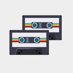 colorful retro tape recorder