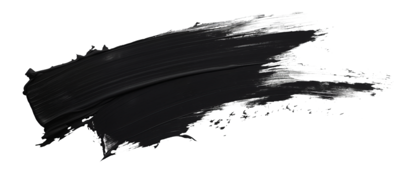 Black Ink Stroke on transparent Background