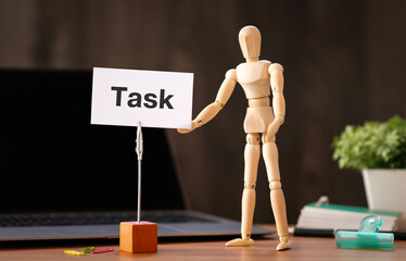 There is word card with the word TASK. It is as an eye-catching image.