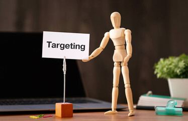 There is word card with the word Targeting. It is as an eye-catching image.