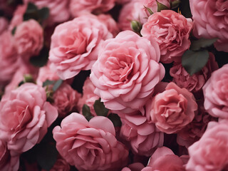 Close-up of pink climbing roses against a softly filtered background