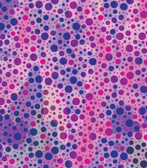 Colorful polka dots on watercolor background