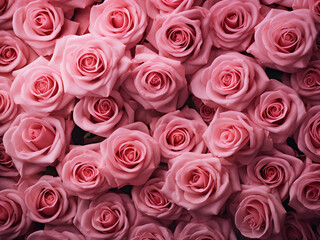 Obraz premium A plethora of pink roses forms a stunning floral backdrop