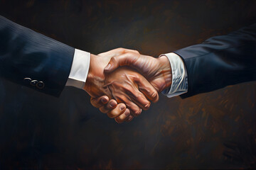 Business greeting with handshake