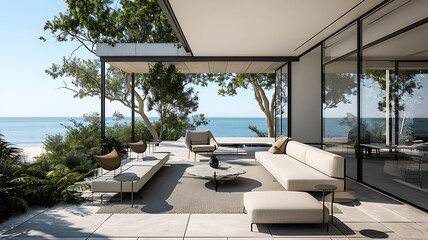 Fototapeta premium Minimalist Chic: A Modern House with Clean Lines