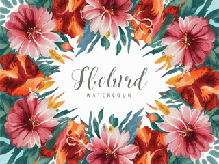 Floral Watercolor Vectors Embellishing the Background Art






