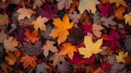 Colorful full frame autumn leafs