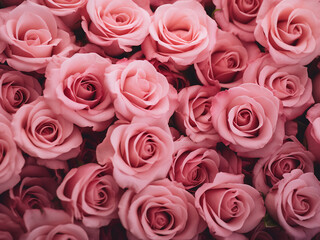 Natural background is crafted from soft-focused fresh roses