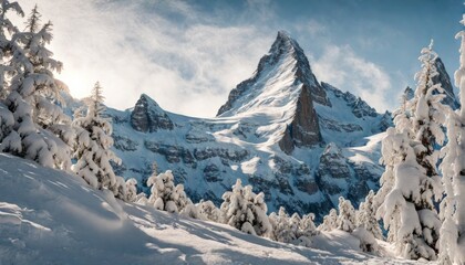 Träumerische Winterlandschaft im Gebirge